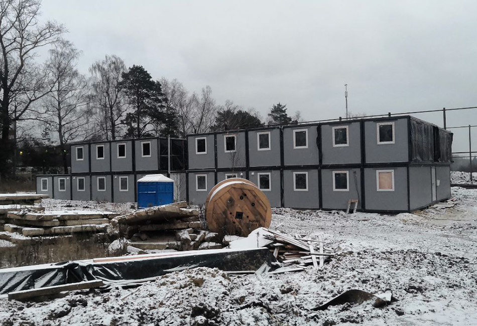 Фото строительства модульного общежития